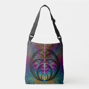 Trippy Patterned Colourful Abstract Fractal Art Crossbody Bag
