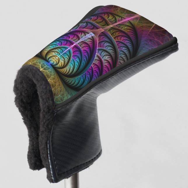 Trippy Patterned Colourful Abstract Fractal Art Golf Head Cover (3/4 Front)