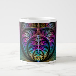 Trippy Patterned Colourful Abstract Fractal Art Large Coffee Mug