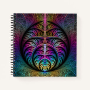 Trippy Patterned Colourful Abstract Fractal Art Notebook