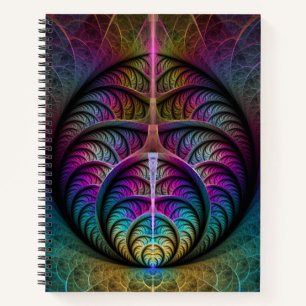Trippy Patterned Colourful Abstract Fractal Art Notebook