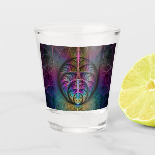 Trippy Patterned Colourful Abstract Fractal Art Shot Glass