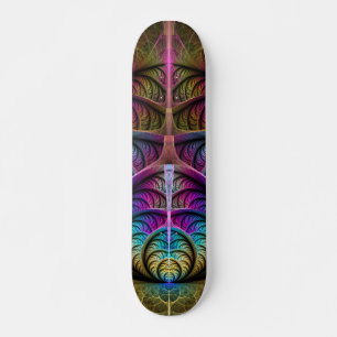 Trippy Patterned Colourful Abstract Fractal Art Skateboard