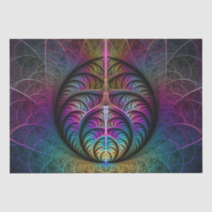 Trippy Patterned Colourful Abstract Fractal Art Tissue Paper