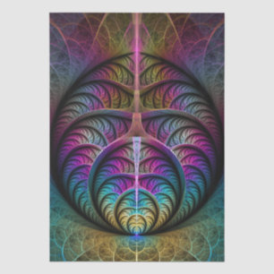 Trippy Patterned Colourful Abstract Fractal Art Tissue Paper