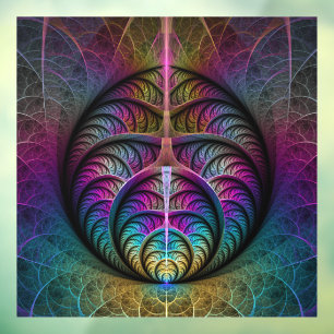 Trippy Patterned Colourful Abstract Fractal Art Window Cling
