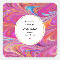 Trippy Pink and Orange Swirly Design Candle Craft