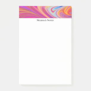 Trippy Pink and Orange Swirly Design Post-it Notes