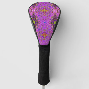 Trippy Pink and Purple Abstract Pattern Golf Head Cover