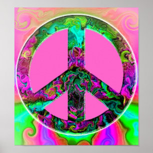 Trippy Pink Peace Sign