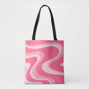 Trippy Pink Retro Abstract Swirl Pattern Tote Bag