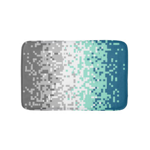 Trippy Pixelated Abstract Frayromantic Pride Flag Bath Mat