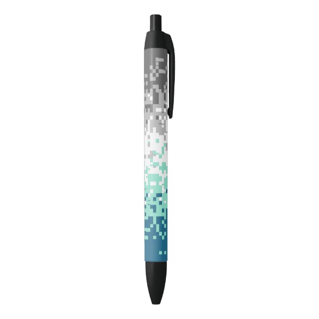 Trippy Pixelated Abstract Frayromantic Pride Flag Black Ink Pen (Bottom (Vertical))