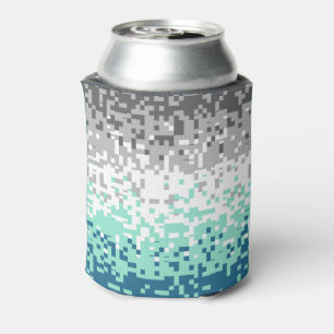 Trippy Pixelated Abstract Frayromantic Pride Flag Can Cooler