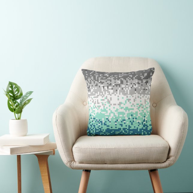 Trippy Pixelated Abstract Frayromantic Pride Flag Cushion (Chair)