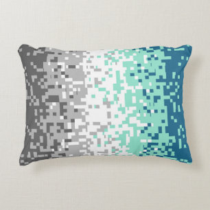 Trippy Pixelated Abstract Frayromantic Pride Flag Decorative Cushion