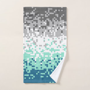 Trippy Pixelated Abstract Frayromantic Pride Flag Hand Towel