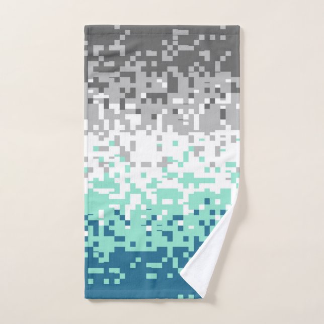 Trippy Pixelated Abstract Frayromantic Pride Flag Hand Towel (Hand Towel)
