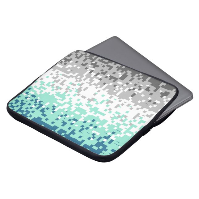 Trippy Pixelated Abstract Frayromantic Pride Flag Laptop Sleeve (Front Top)
