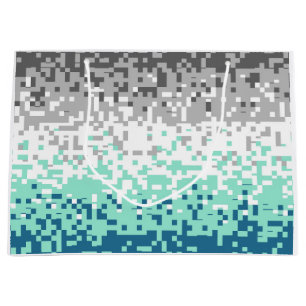 Trippy Pixelated Abstract Frayromantic Pride Flag Large Gift Bag