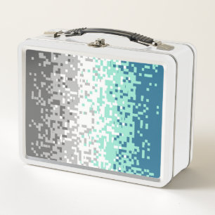 Trippy Pixelated Abstract Frayromantic Pride Flag Metal Lunch Box