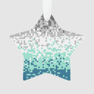 Trippy Pixelated Abstract Frayromantic Pride Flag Ornament