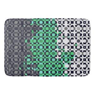 Trippy Pixelated Abstract Neutrois Pride Flag Bath Mat