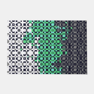 Trippy Pixelated Abstract Neutrois Pride Flag Doormat