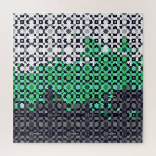 Trippy Pixelated Abstract Neutrois Pride Flag Jigsaw Puzzle