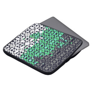 Trippy Pixelated Abstract Neutrois Pride Flag Laptop Sleeve