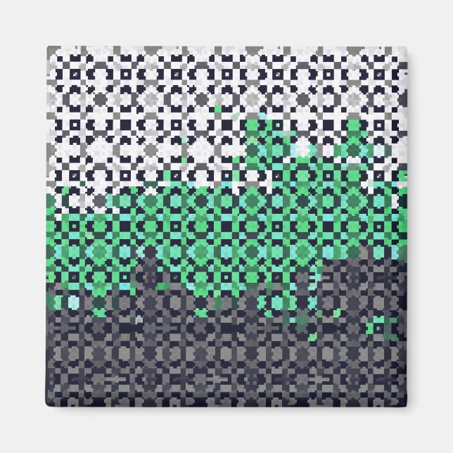 Trippy Pixelated Abstract Neutrois Pride Flag Magnet (Front)
