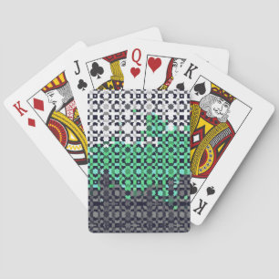 Trippy Pixelated Abstract Neutrois Pride Flag Playing Cards