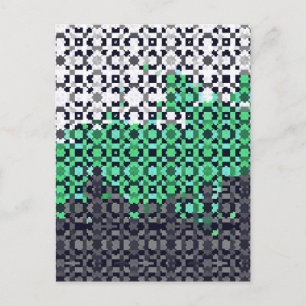 Trippy Pixelated Abstract Neutrois Pride Flag Postcard