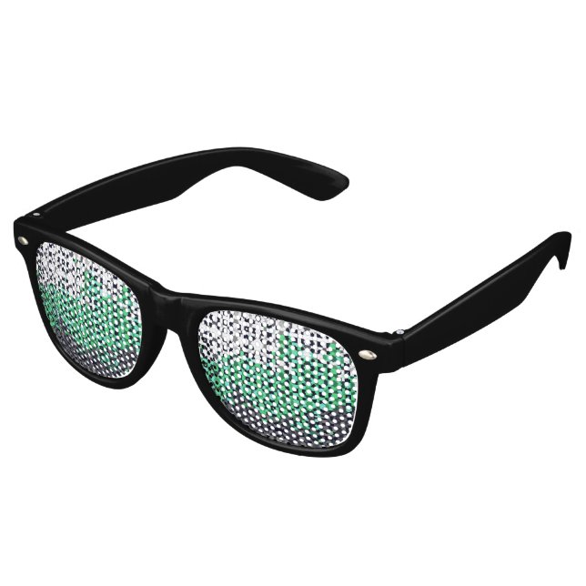 Trippy Pixelated Abstract Neutrois Pride Flag Retro Sunglasses (Angled)