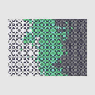 Trippy Pixelated Abstract Neutrois Pride Flag Tissue Paper