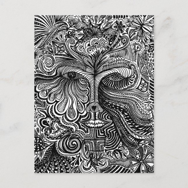 Trippy Portrait  Postcard (Front)