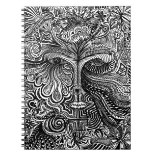 Trippy Portrait Spiral Photo Notebook