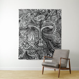 Trippy Portrait Tapestry
