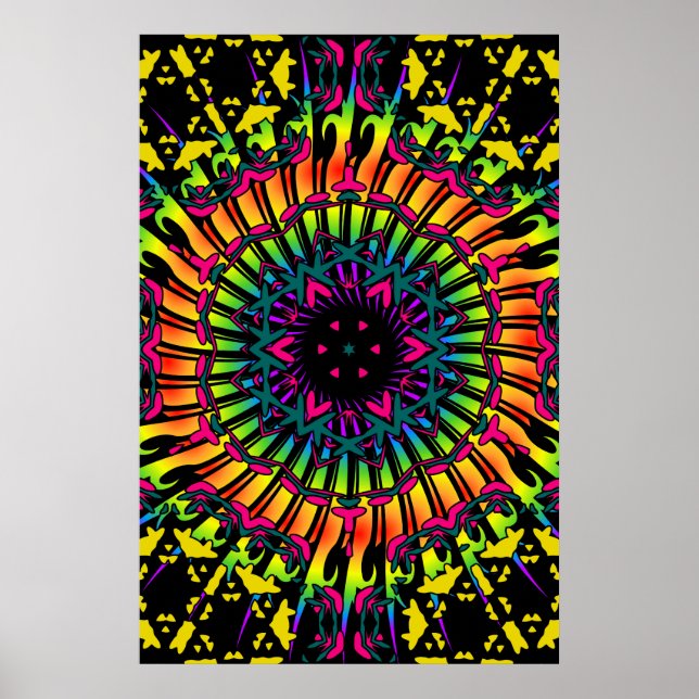 Trippy Poster: Psychedelic Kaleidoscope Artwork Poster (Front)