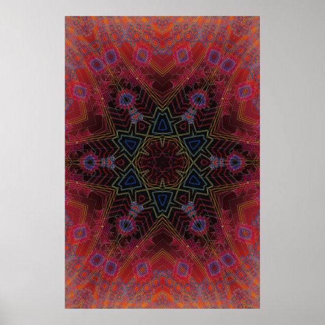 Trippy Poster: Psychedelic Radial Artwork Poster (Front)