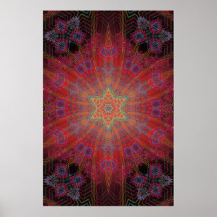 Trippy Poster: Psychedelic Radial Artwork Poster
