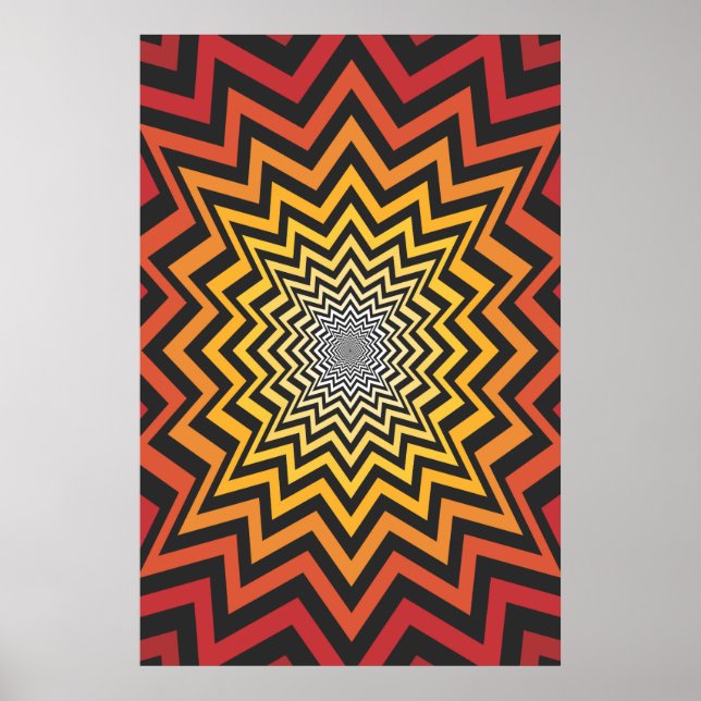 Trippy Poster: Psychedelic Radial Artwork Poster (Front)
