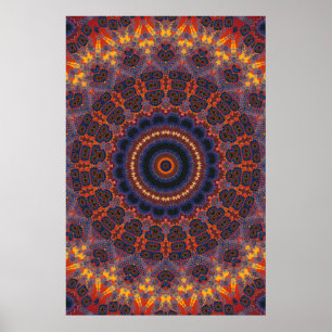 Trippy Poster: Psychedelic Radial Artwork Poster