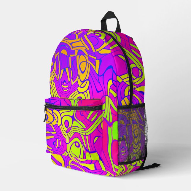 Trippy Printed Backpack (Back Corner Right)
