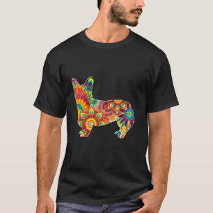 Trippy Psychedelic Art Flowers Gift Pembroke Welsh T-Shirt