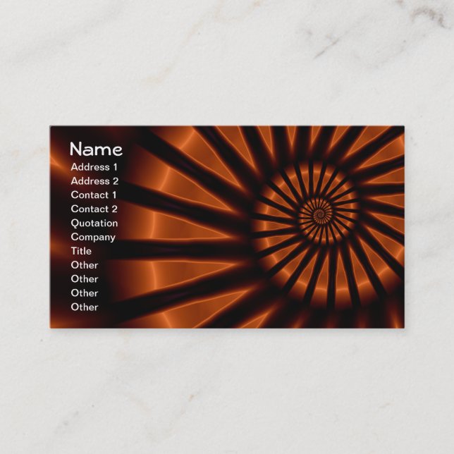 Trippy Psychedelic Backlighting Fine Fractal Business Card (Front)