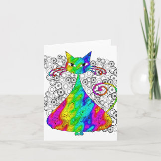 Trippy Psychedelic Cat Notecards