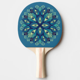 Trippy Psychedelic Eyes Floral Art – Surreal Eyes Ping Pong Paddle