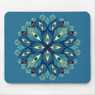 Trippy Psychedelic Eyes Floral Surreal Art Mouse Mat