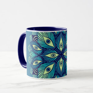 Trippy Psychedelic Eyes Floral Surreal Art Mug